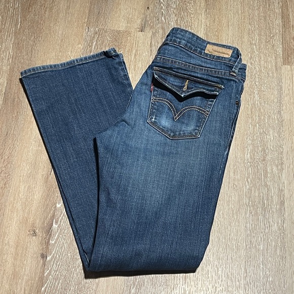 Levi's 545 Low Boot Cut Jeans Women's Dark Wash Denim Casual Everyday 8M PICS - Picture 1 of 11